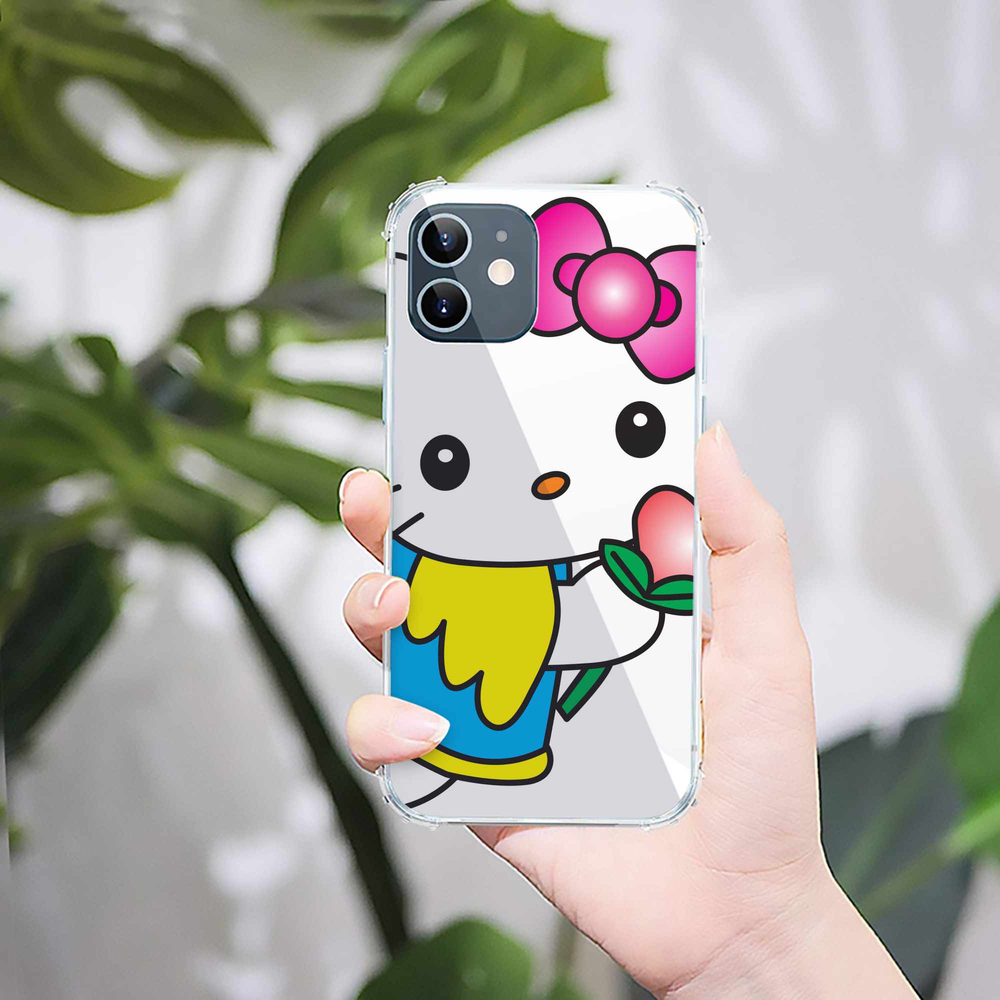 （画像用） Hello Kitty ハローキティ 【iPhone 12シリーズ対応】透明スマホケース（クリアソフトケース）